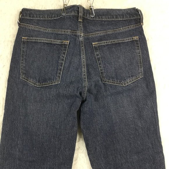 Gap Womens Jeans Cheeky Straight High Rise Blue Denim Dark Indigo Button Fly 29 - Picture 4 of 13